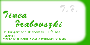 timea hrabovszki business card